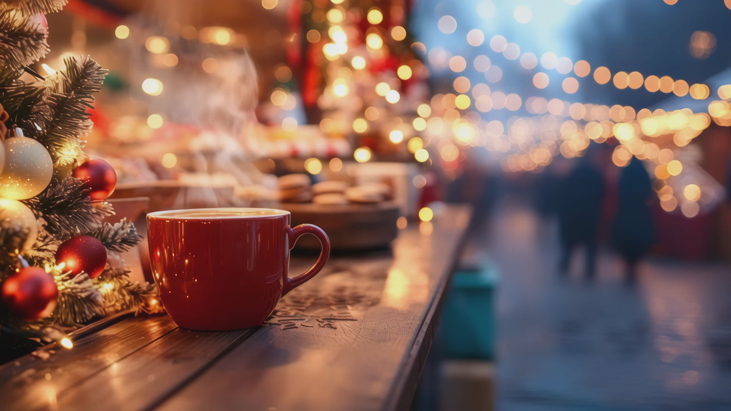 Hot chocolate at a Christmas market